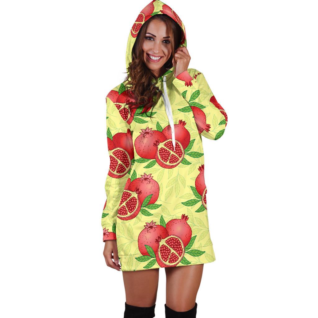 Pomegranate Pattern Print Design PG07 Women Hoodie Dress
