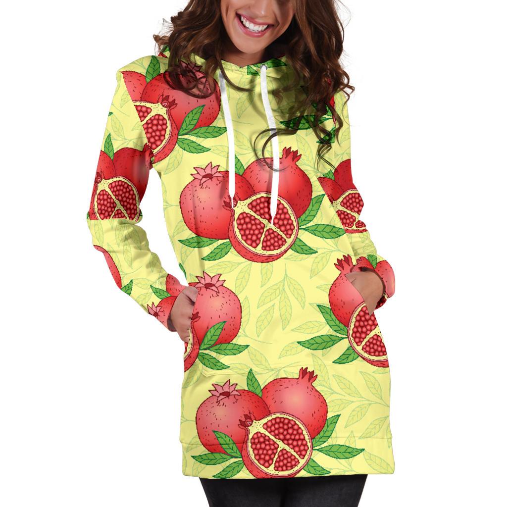 Pomegranate Pattern Print Design PG07 Women Hoodie Dress