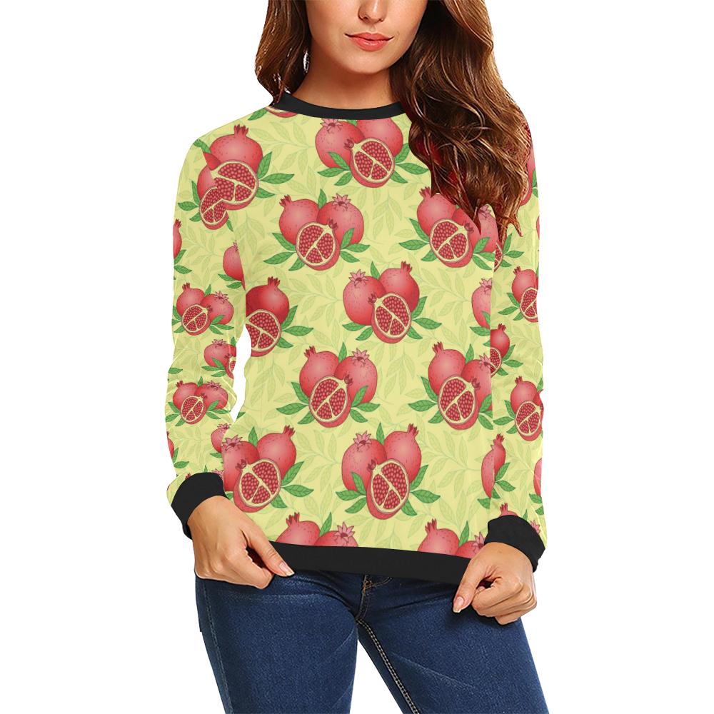 Pomegranate Pattern Print Design PG07 Women Long Sleeve Sweatshirt-JorJune