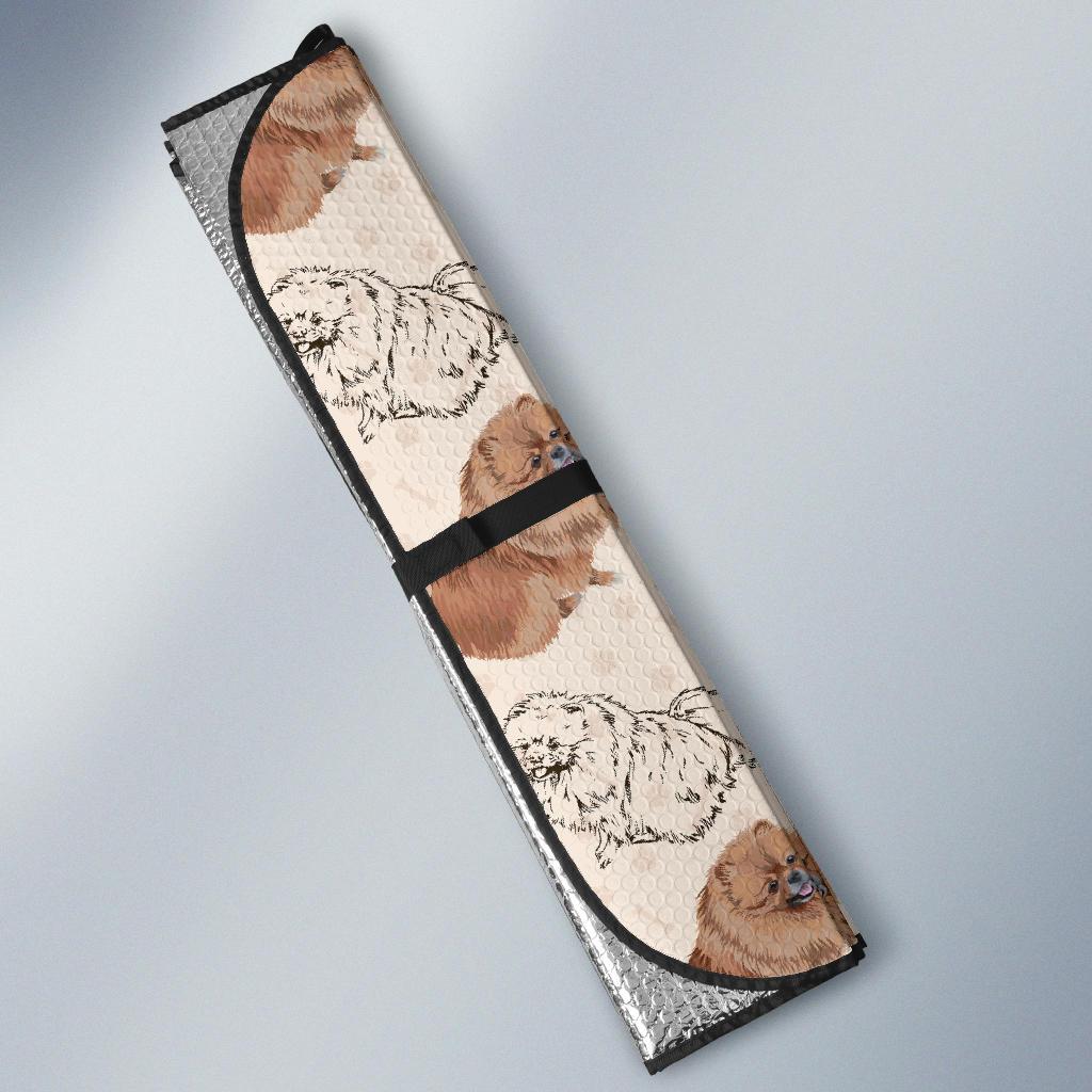 Pomeranians Pattern Print Design A01 Car Sun Shades-JORJUNE.COM