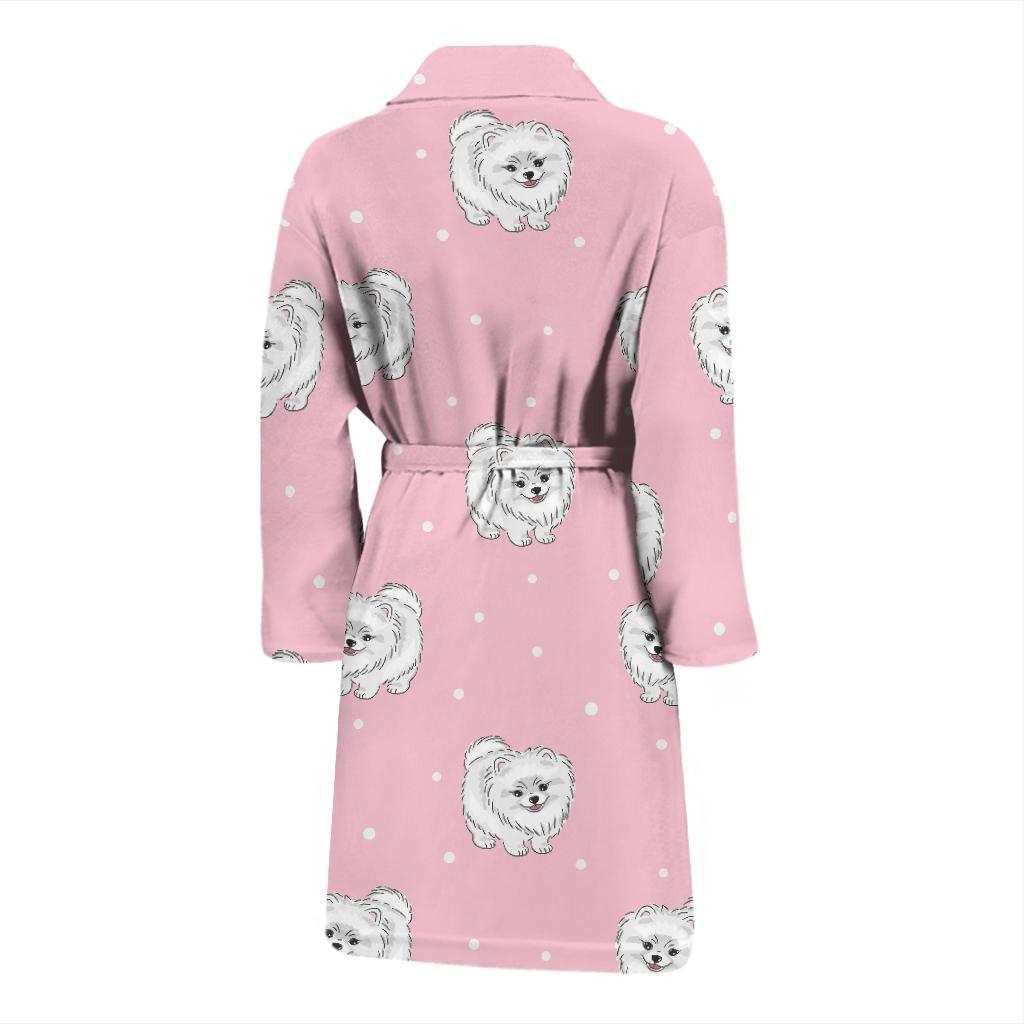 Pomeranians Pattern Print Design A02 Men Bathrobe-JORJUNE.COM
