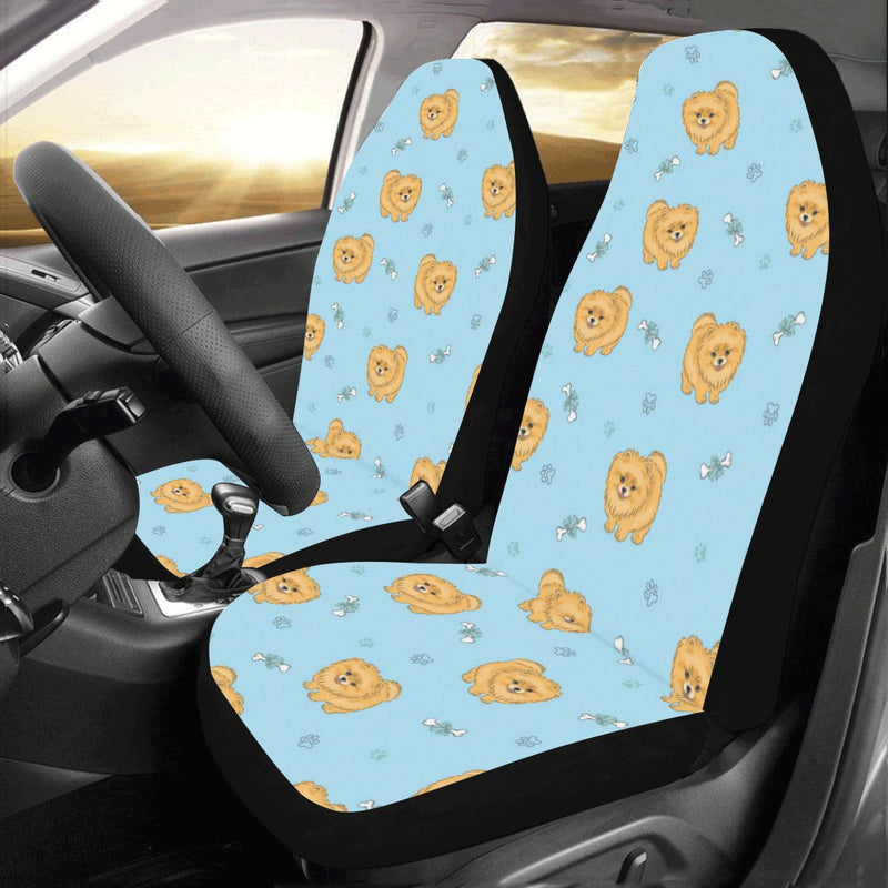 Pomeranians Pattern Print Design A03 Car Seat Covers (Set of 2)-JORJUNE.COM