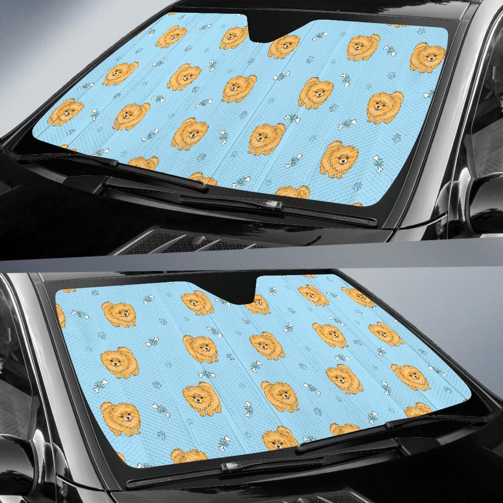 Pomeranians Pattern Print Design A03 Car Sun Shades-JORJUNE.COM