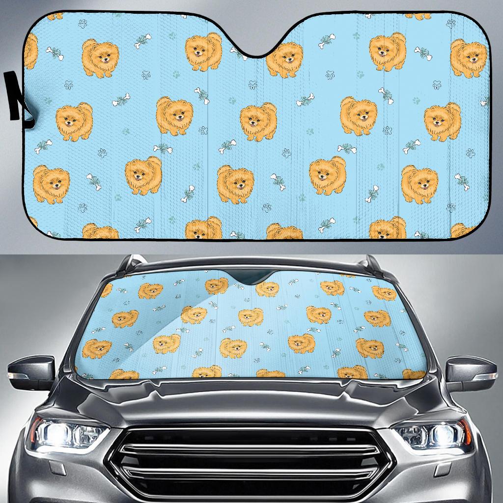 Pomeranians Pattern Print Design A03 Car Sun Shades-JORJUNE.COM