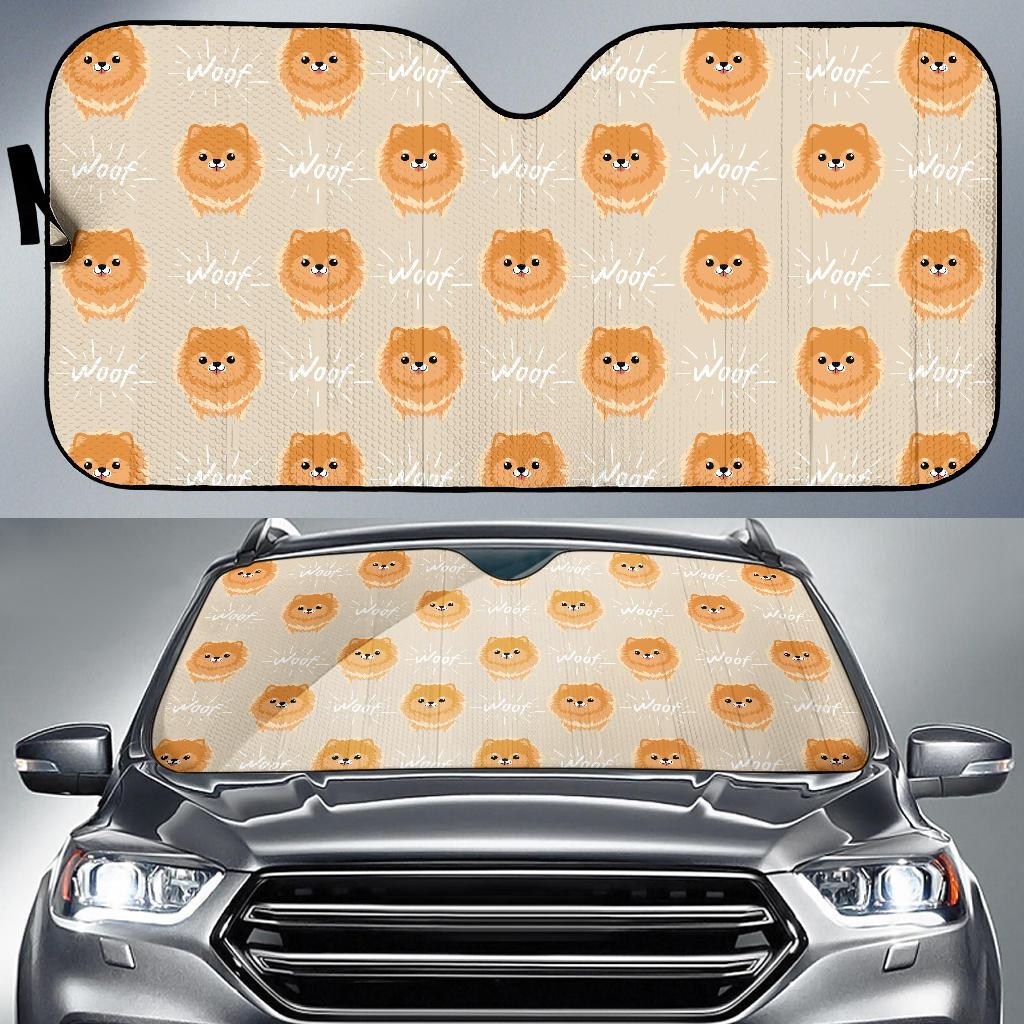 Pomeranians Pattern Print Design A04 Car Sun Shades-JORJUNE.COM