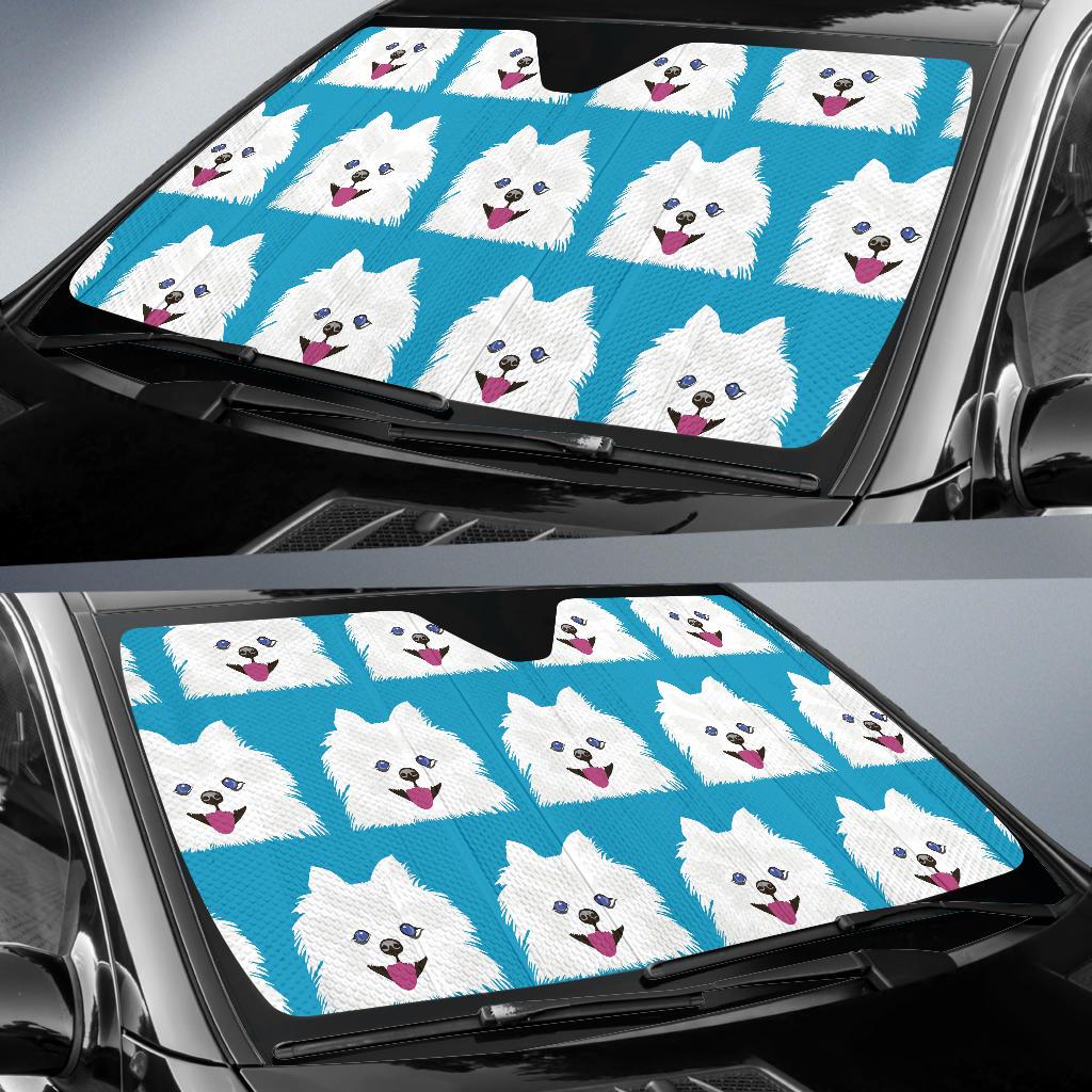 Pomeranians Pattern Print Design A05 Car Sun Shades-JORJUNE.COM
