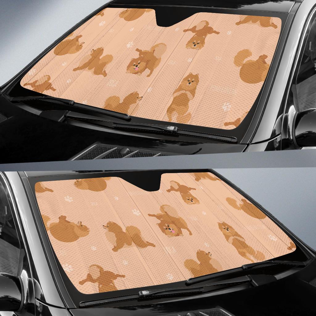 Pomeranians Pattern Print Design A06 Car Sun Shades-JORJUNE.COM