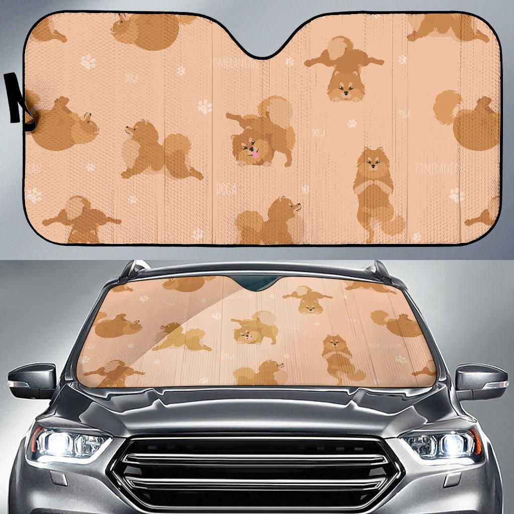 Pomeranians Pattern Print Design A06 Car Sun Shades-JORJUNE.COM