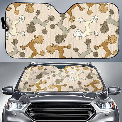 Poodle Pattern Print Design A01 Car Sun Shades-JORJUNE.COM