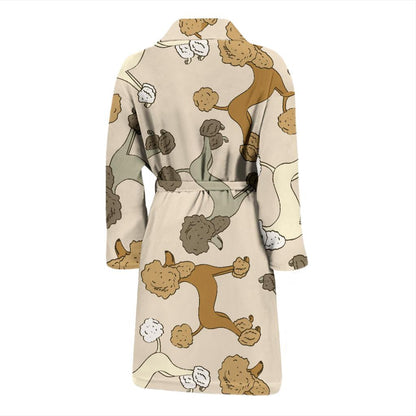 Poodle Pattern Print Design A01 Men Bathrobe-JORJUNE.COM