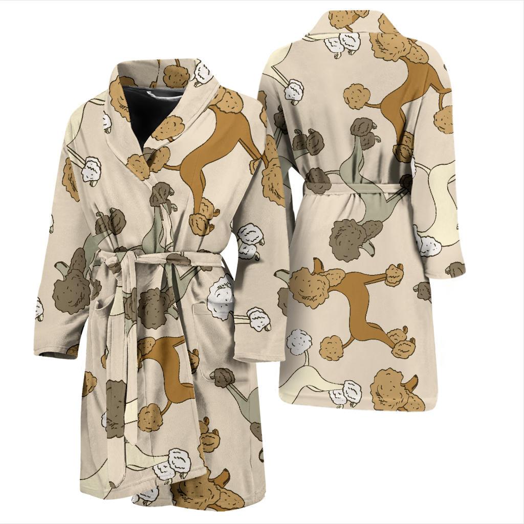 Poodle Pattern Print Design A01 Men Bathrobe-JORJUNE.COM