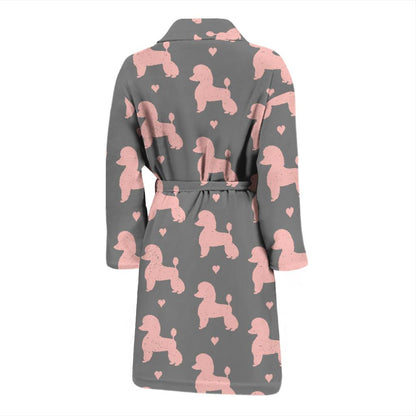 Poodle Pattern Print Design A02 Men Bathrobe-JORJUNE.COM