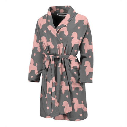Poodle Pattern Print Design A02 Men Bathrobe-JORJUNE.COM