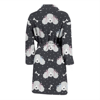 Poodle Pattern Print Design A03 Men Bathrobe-JORJUNE.COM