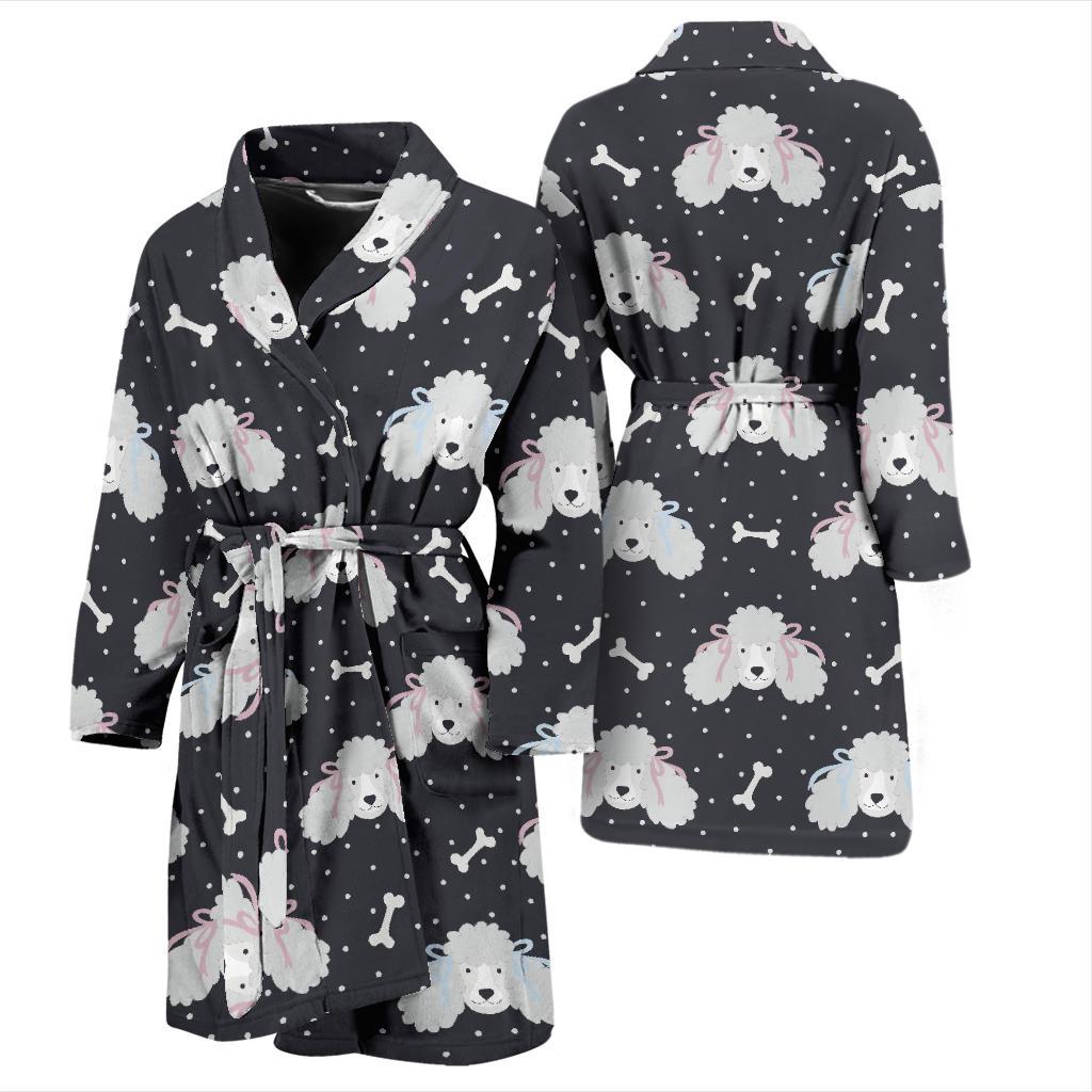 Poodle Pattern Print Design A03 Men Bathrobe-JORJUNE.COM