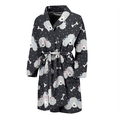 Poodle Pattern Print Design A03 Men Bathrobe-JORJUNE.COM