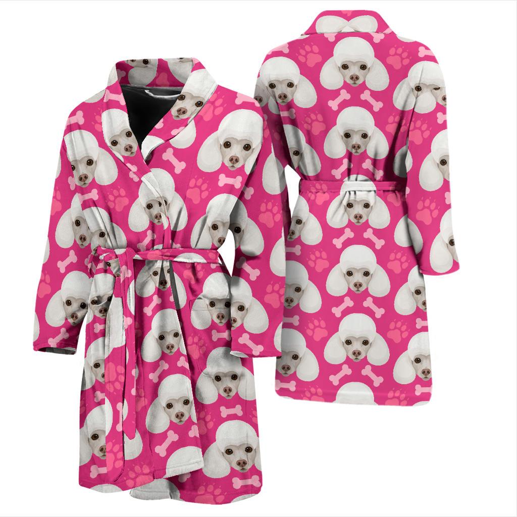 Poodle Pattern Print Design A04 Men Bathrobe-JORJUNE.COM