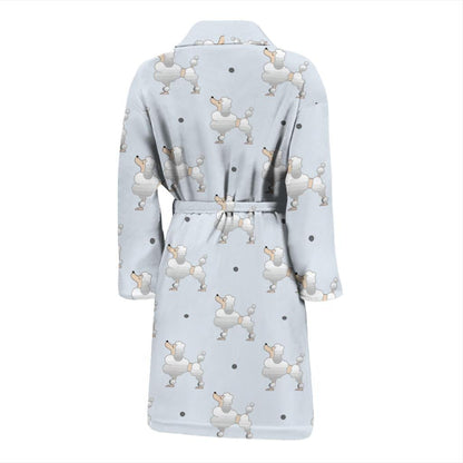Poodle Pattern Print Design A05 Men Bathrobe-JORJUNE.COM
