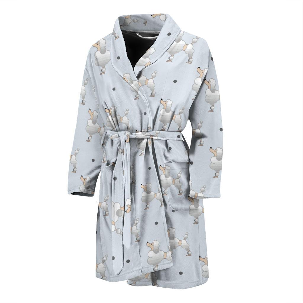Poodle Pattern Print Design A05 Men Bathrobe-JORJUNE.COM