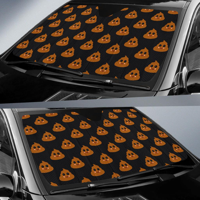 Poop Emoji Pattern Print Design A01 Car Sun Shades-JORJUNE.COM
