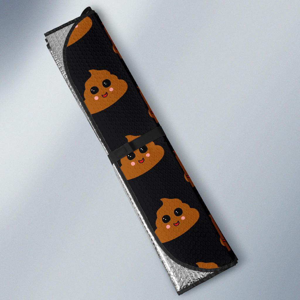 Poop Emoji Pattern Print Design A01 Car Sun Shades-JORJUNE.COM