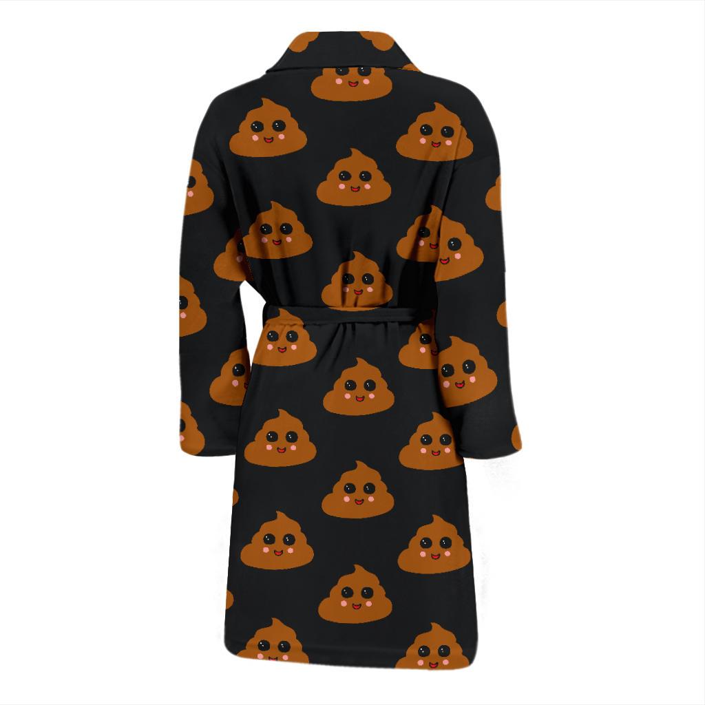 Poop Emoji Pattern Print Design A01 Men Bathrobe-JORJUNE.COM