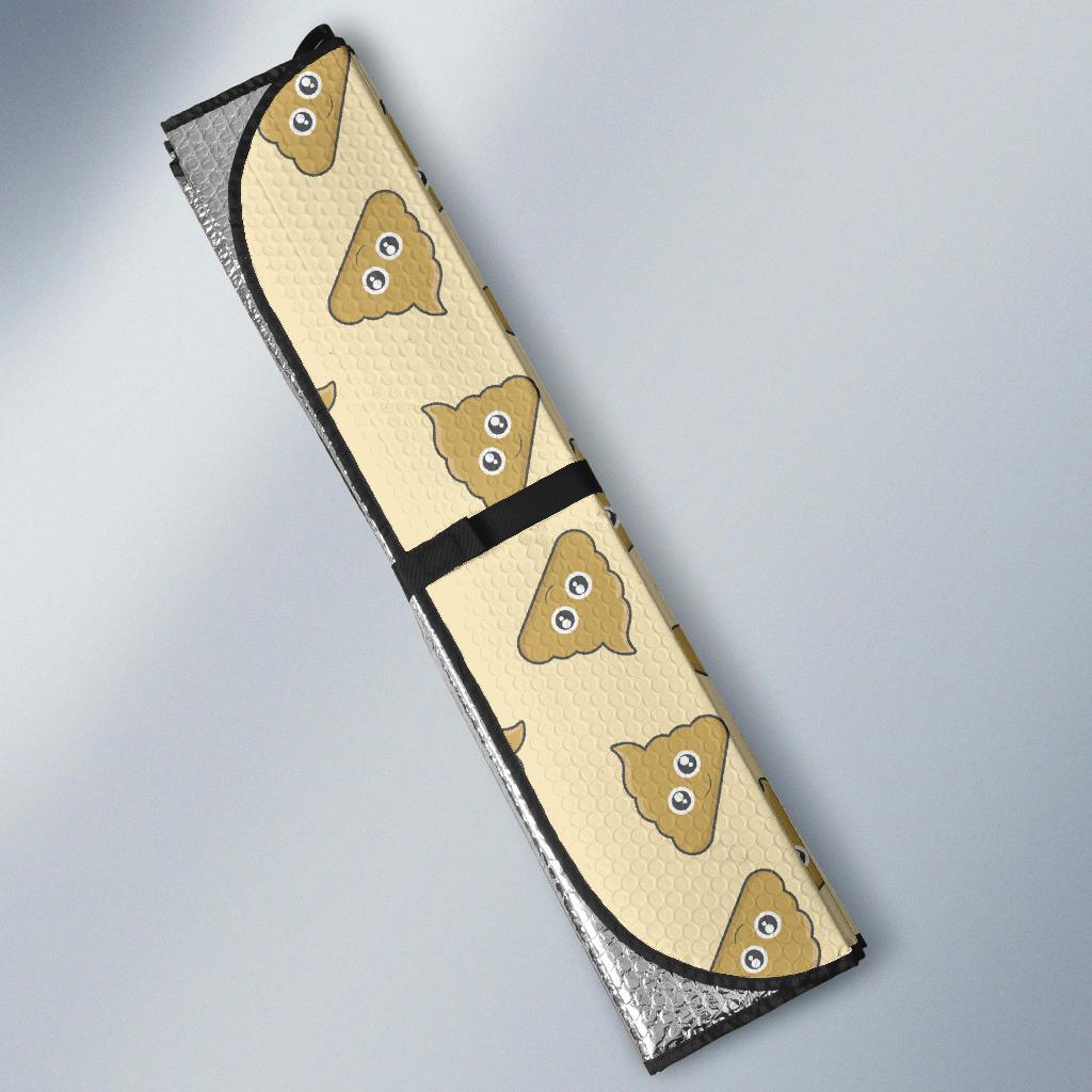 Poop Emoji Pattern Print Design A02 Car Sun Shades-JORJUNE.COM