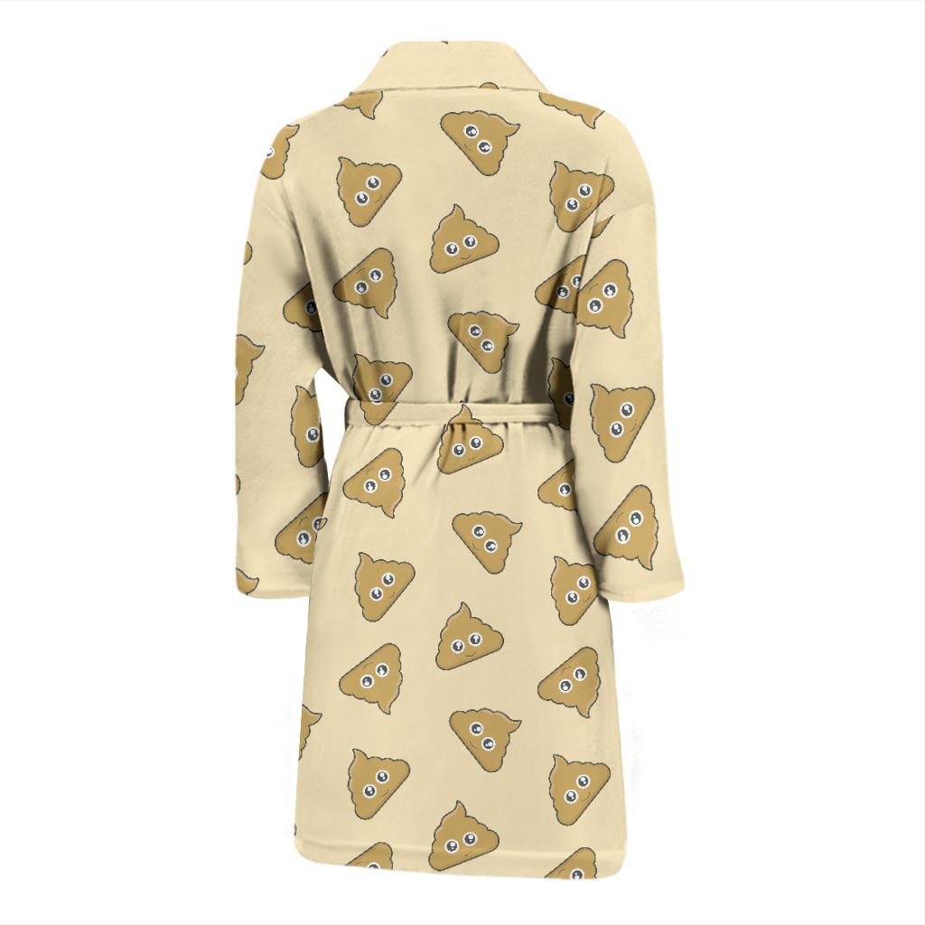 Poop Emoji Pattern Print Design A02 Men Bathrobe-JORJUNE.COM