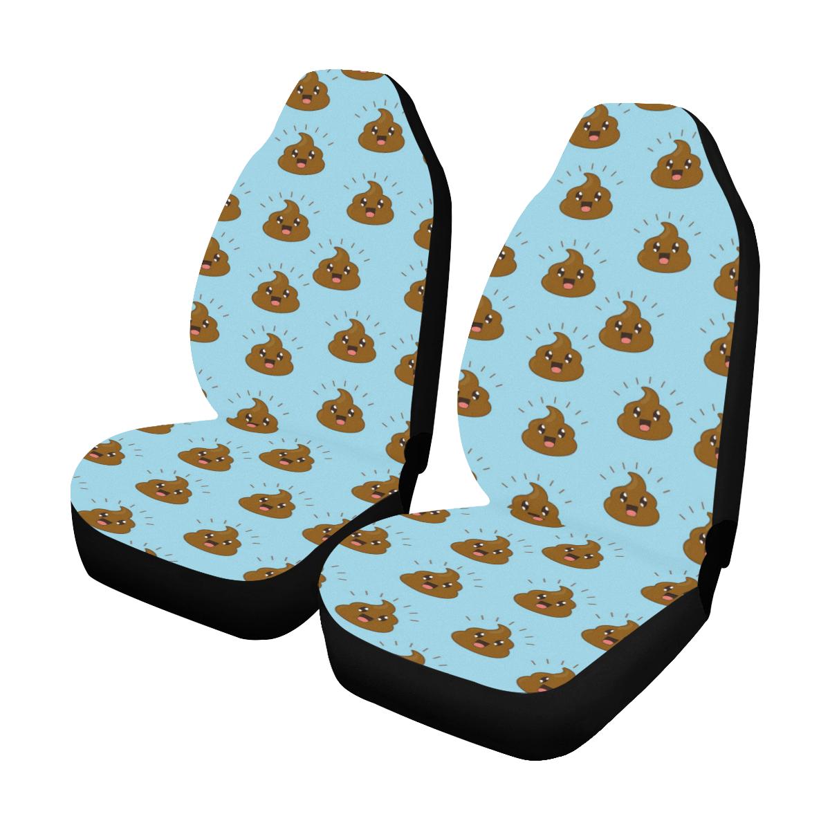 Poop Emoji Pattern Print Design A03 Car Seat Covers (Set of 2)-JORJUNE.COM