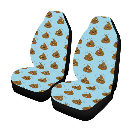 Poop Emoji Pattern Print Design A03 Car Seat Covers (Set of 2)-JORJUNE.COM