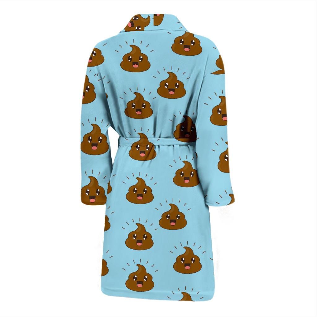 Poop Emoji Pattern Print Design A03 Men Bathrobe-JORJUNE.COM