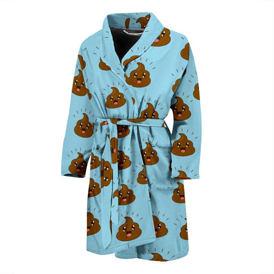 Poop Emoji Pattern Print Design A03 Men Bathrobe-JORJUNE.COM