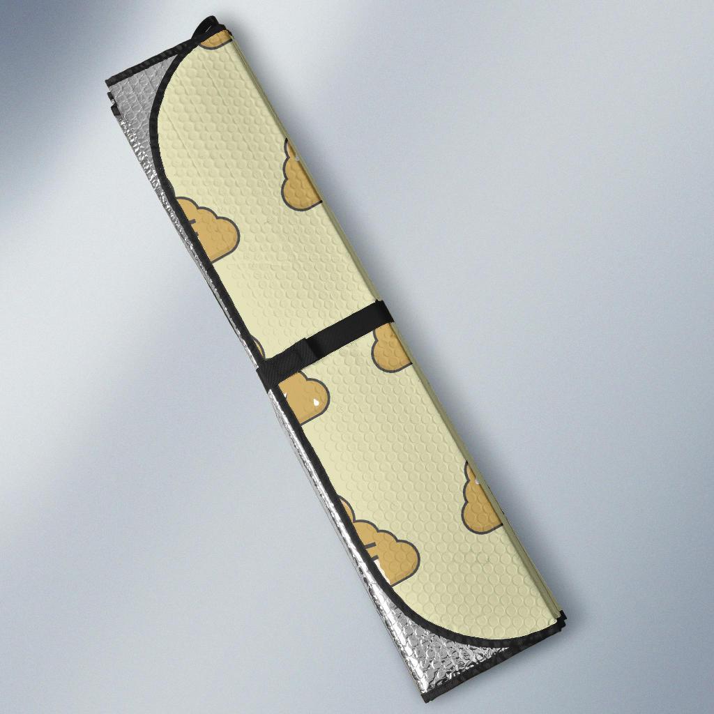 Poop Emoji Pattern Print Design A04 Car Sun Shades-JORJUNE.COM
