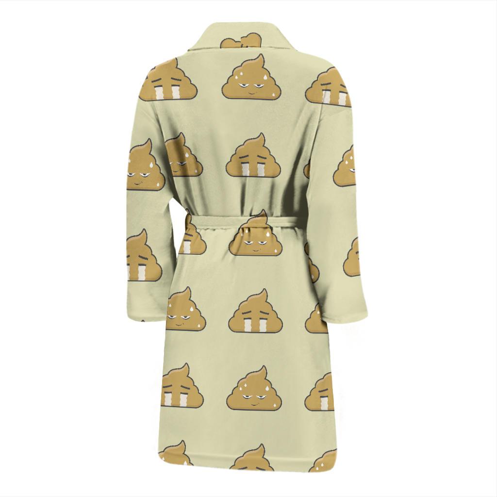 Poop Emoji Pattern Print Design A04 Men Bathrobe-JORJUNE.COM