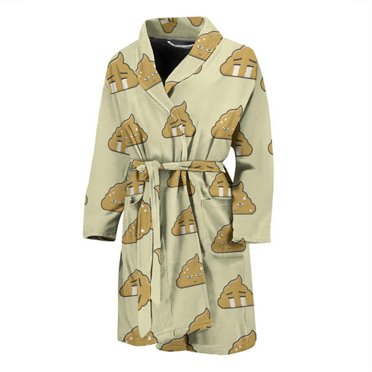 Poop Emoji Pattern Print Design A04 Men Bathrobe-JORJUNE.COM