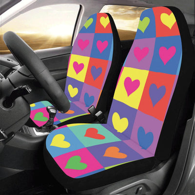 Pop Art Heart Pattern Print Design A01 Car Seat Covers (Set of 2)-JORJUNE.COM