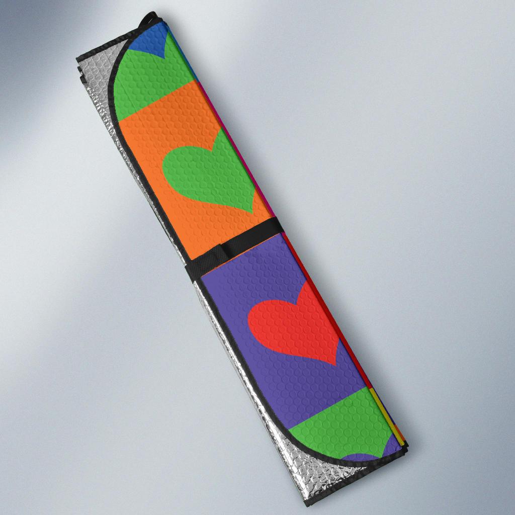 Pop Art Heart Pattern Print Design A01 Car Sun Shades-JORJUNE.COM