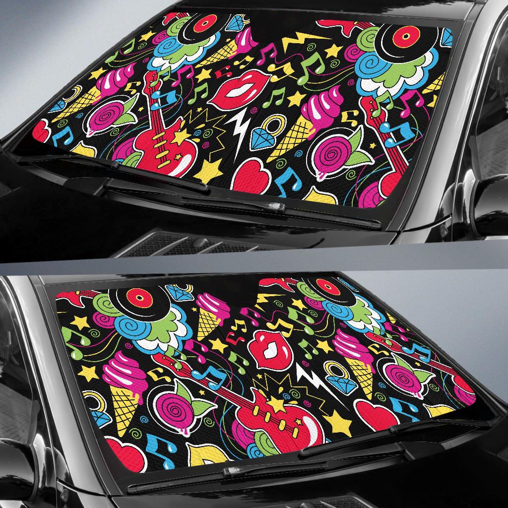 Pop Art Pattern Print Design A04 Car Sun Shades-JORJUNE.COM