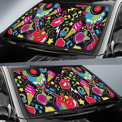 Pop Art Pattern Print Design A04 Car Sun Shades-JORJUNE.COM