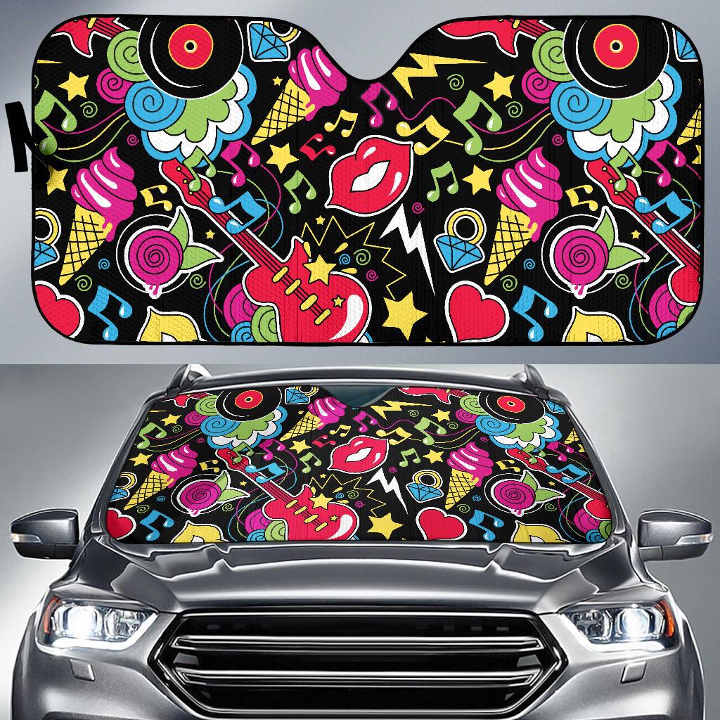 Pop Art Pattern Print Design A04 Car Sun Shades-JORJUNE.COM