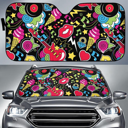 Pop Art Pattern Print Design A04 Car Sun Shades-JORJUNE.COM