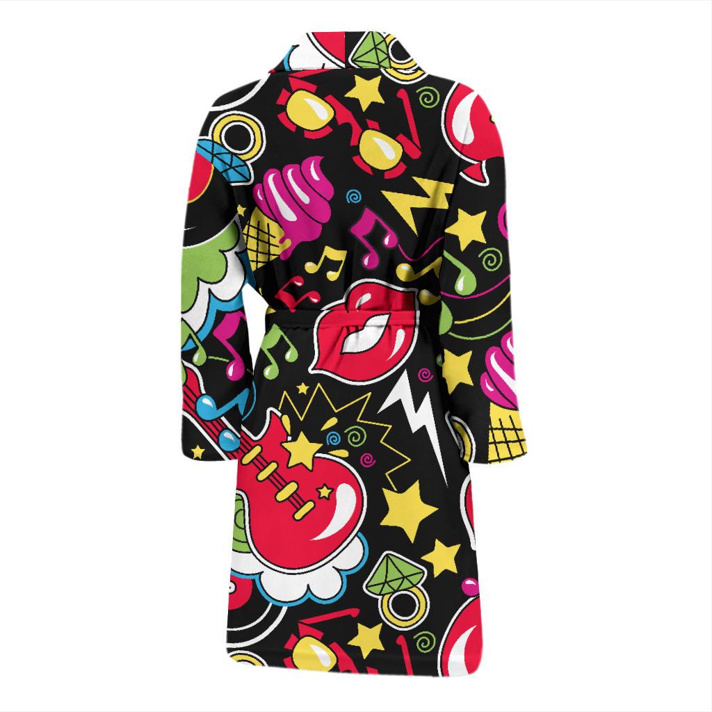 Pop Art Pattern Print Design A04 Men Bathrobe-JORJUNE.COM