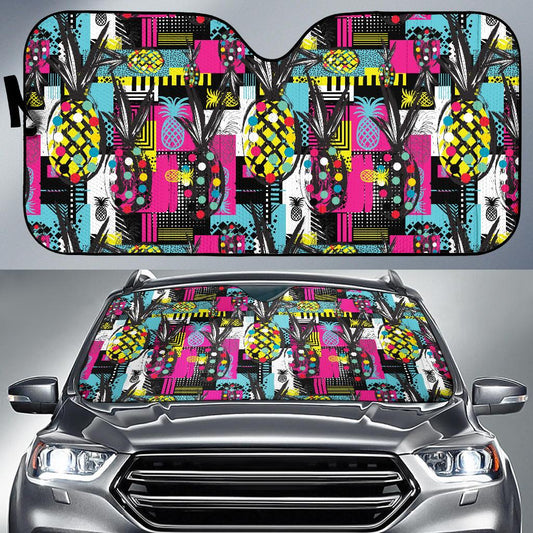 Pop Art Pineapple Pattern Print Design A02 Car Sun Shades-JORJUNE.COM