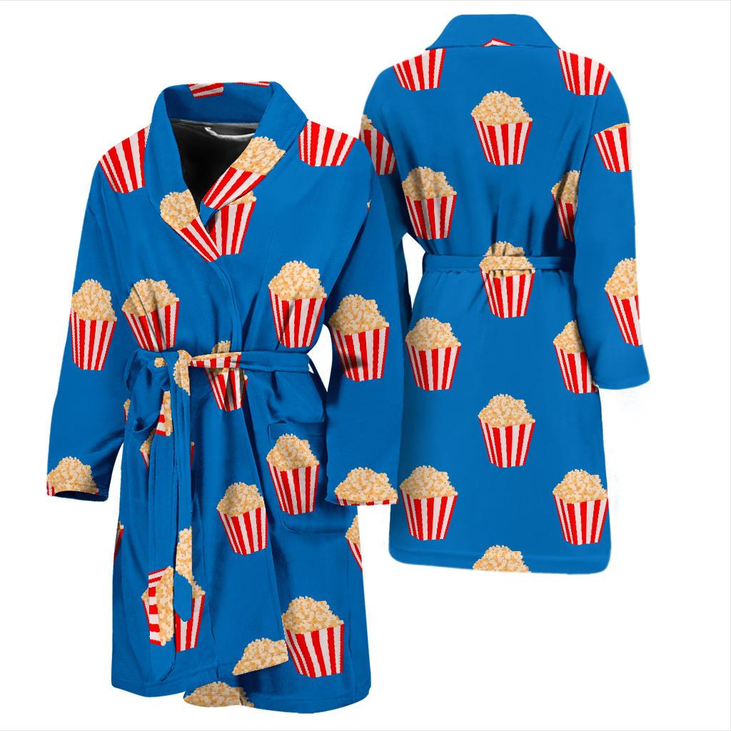Popcorn Pattern Print Design A04 Men Bathrobe-JORJUNE.COM
