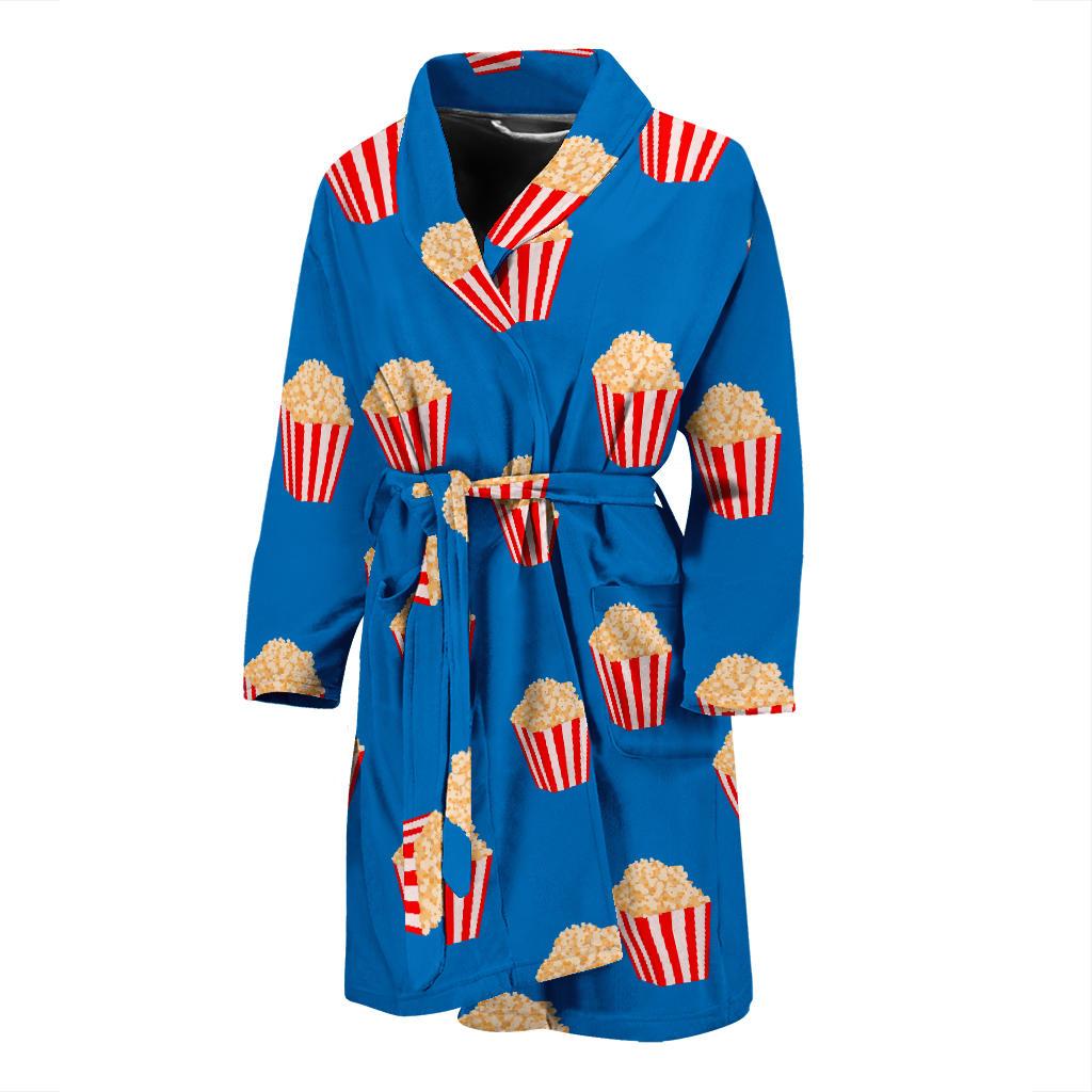 Popcorn Pattern Print Design A04 Men Bathrobe-JORJUNE.COM