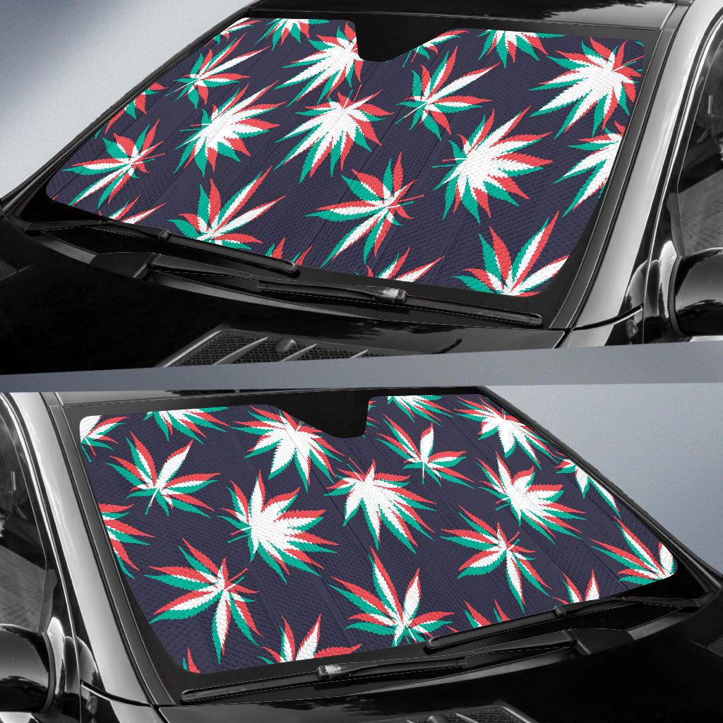 Pot Leaf Pattern Print Design A01 Car Sun Shades-JORJUNE.COM