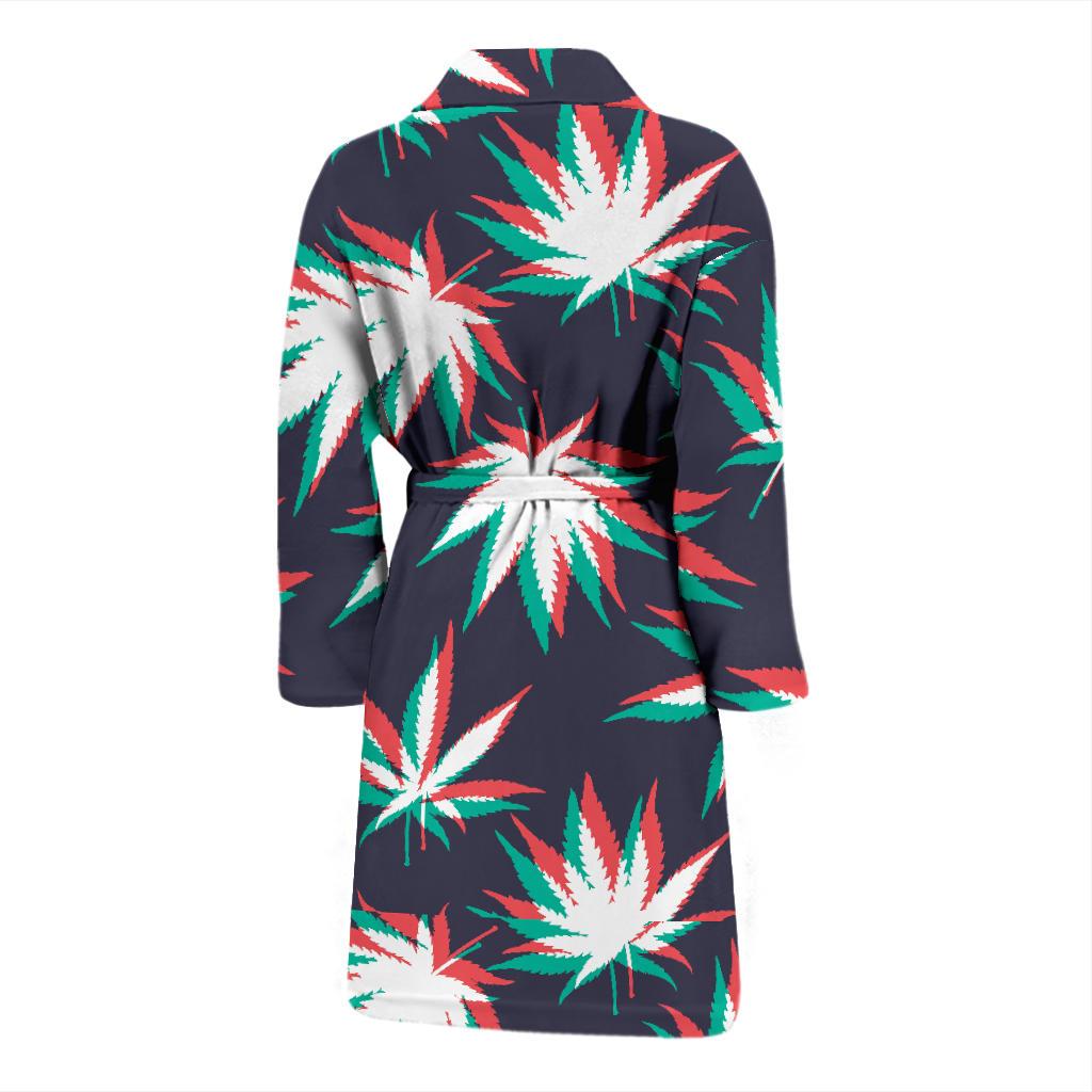 Pot Leaf Pattern Print Design A01 Men Bathrobe-JORJUNE.COM