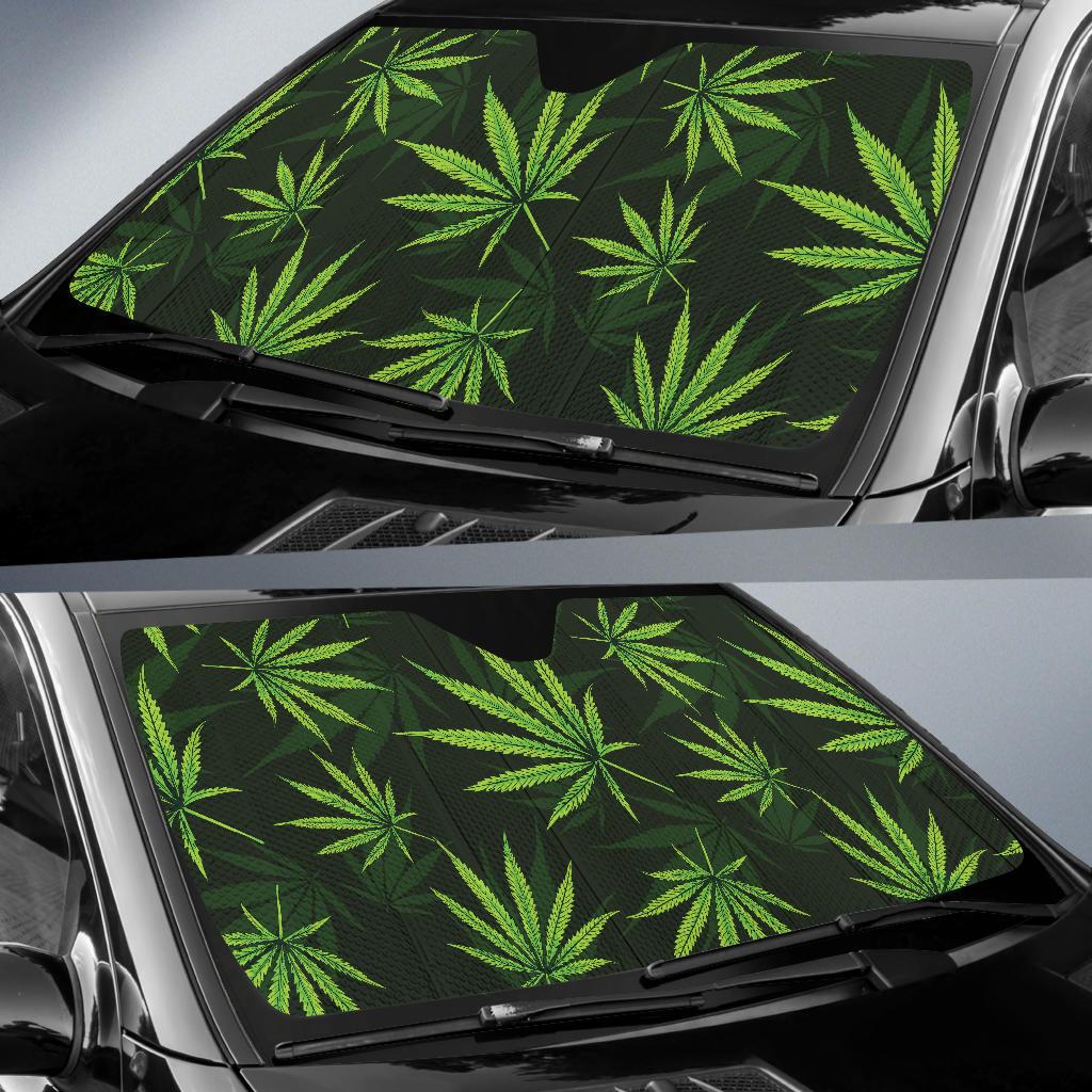 Pot Leaf Pattern Print Design A03 Car Sun Shades-JORJUNE.COM