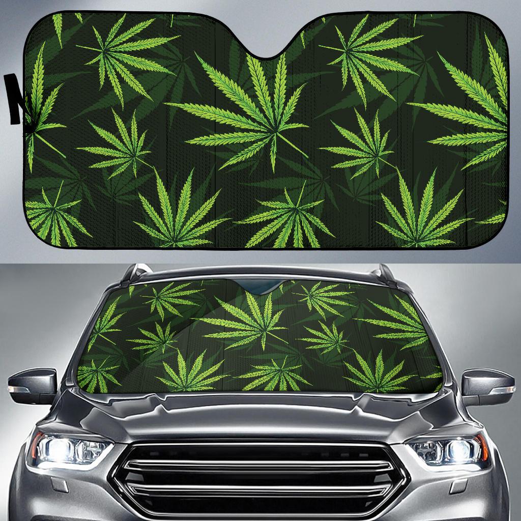 Pot Leaf Pattern Print Design A03 Car Sun Shades-JORJUNE.COM