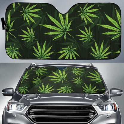 Pot Leaf Pattern Print Design A03 Car Sun Shades-JORJUNE.COM